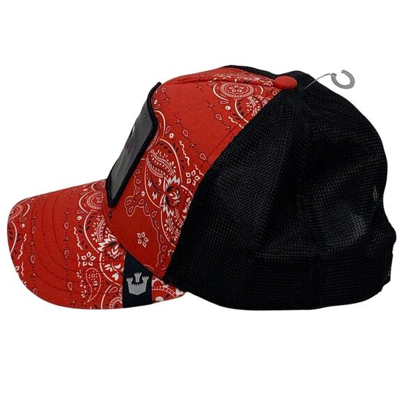Goorin Bros The Farm Deadly Black Widow Spider Trucker Hat Cap Red Bandana New - Picture 2 of 6